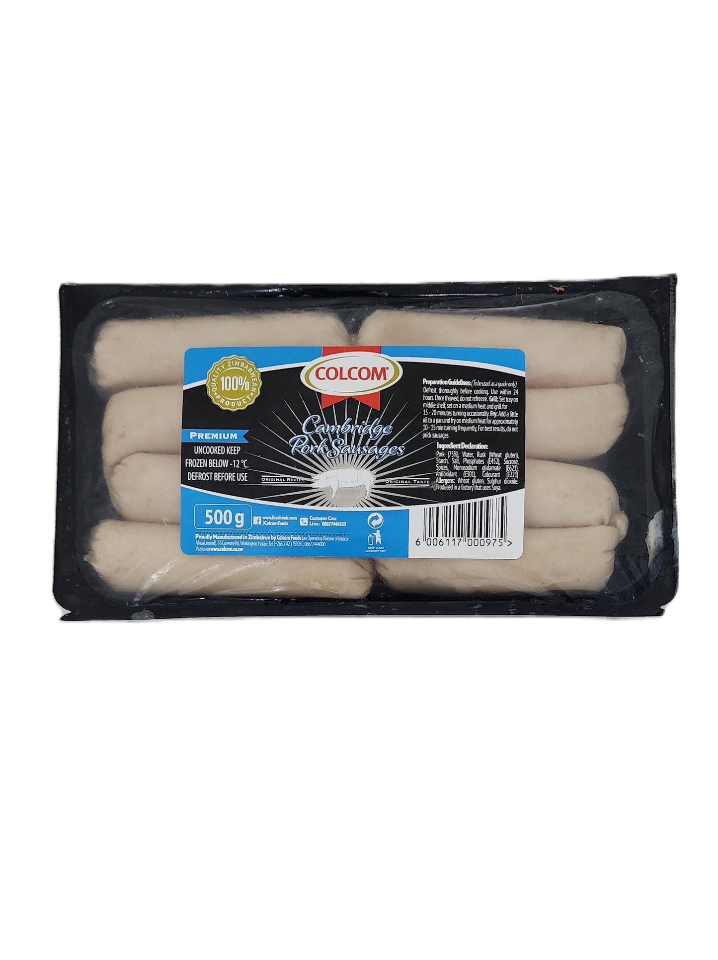 Colcom Cambridge Pork Sausages 500g