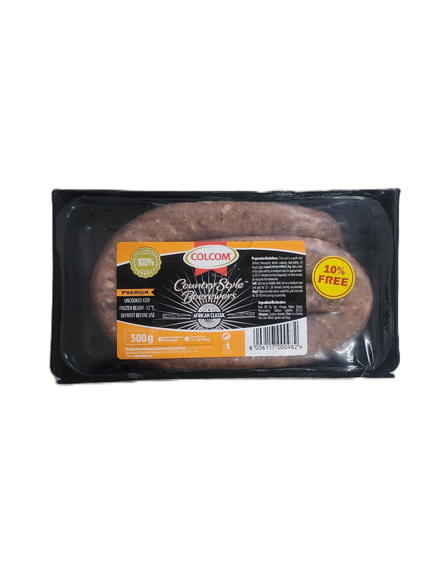 Colcom Country Style Boerewors 500g