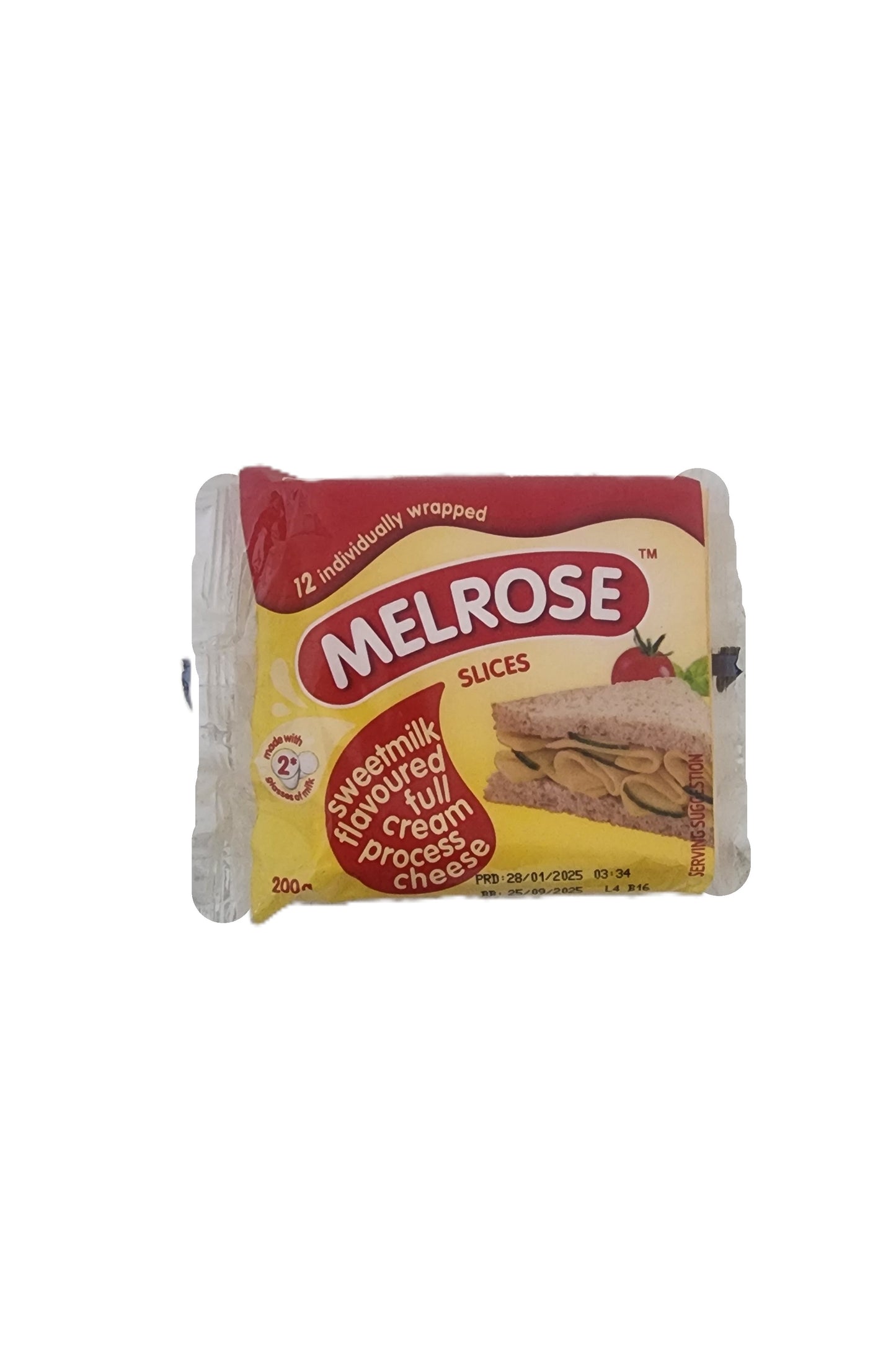 Melrose Sweetmilk Flavoured Full cream Process Cheese 12s 200g