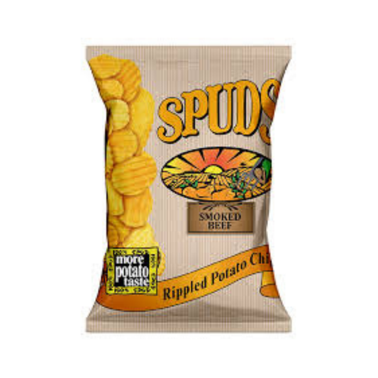 Spuds Smoked Beef Rippled Potato Chips 75g