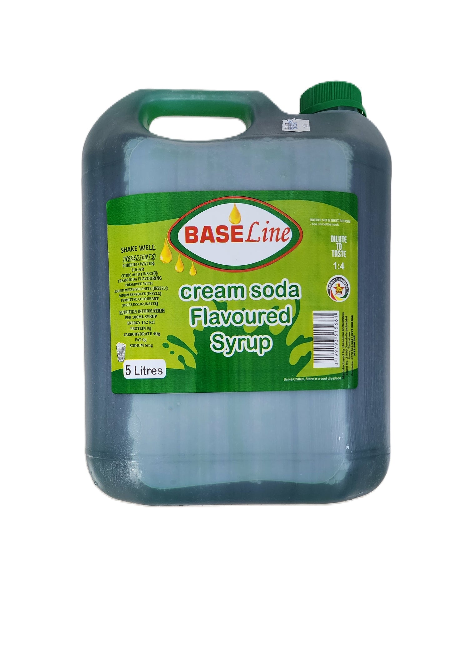 Baseline Cream Soda Flavoured Syrup 5L