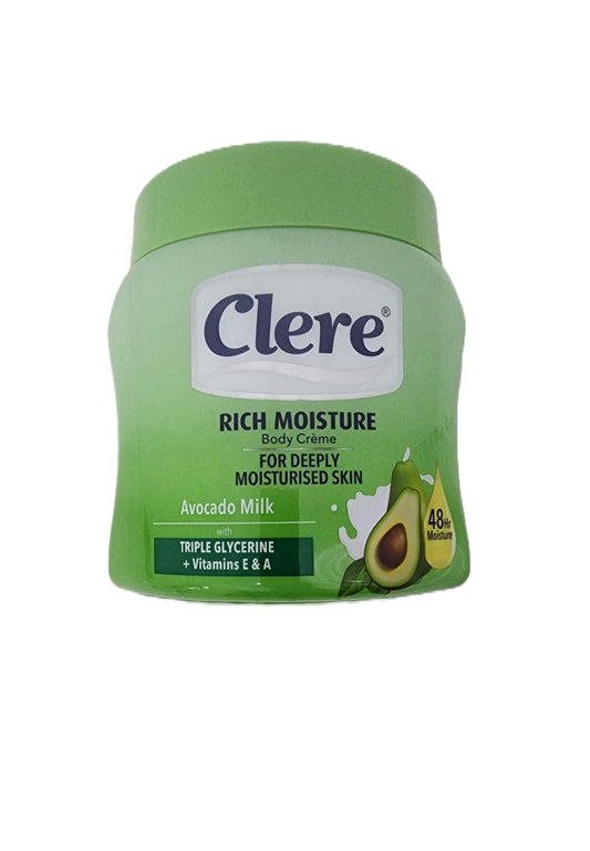 Clere Body Creme Rich Moisture Avocado Milk 500ml