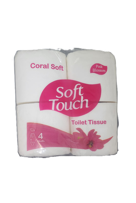 Coral Soft Pink Blossom Soft Touch 2Ply 4 Rolls