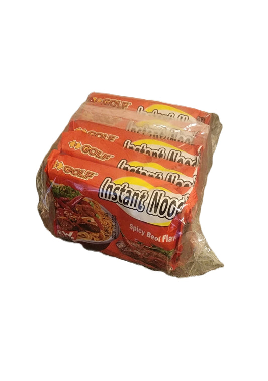 Golf Instant Noodles Spicy Beef Flavour 5x 65g Pack