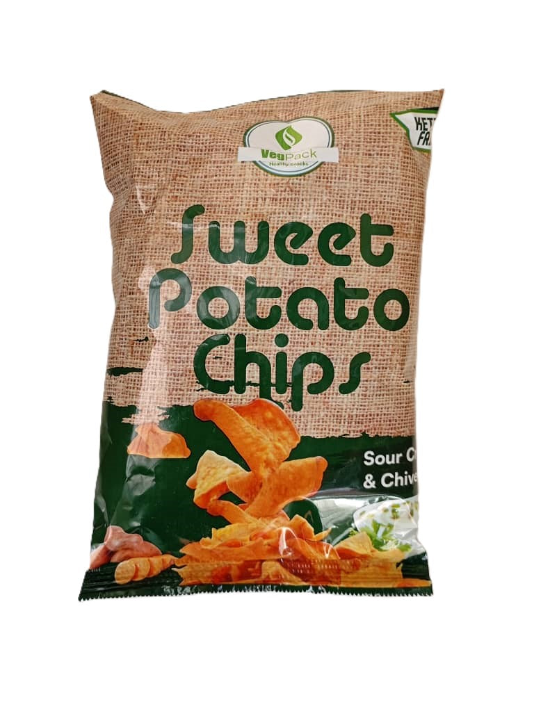 VegPack Sweet Potato Chips Sour Cream & Chives 100g