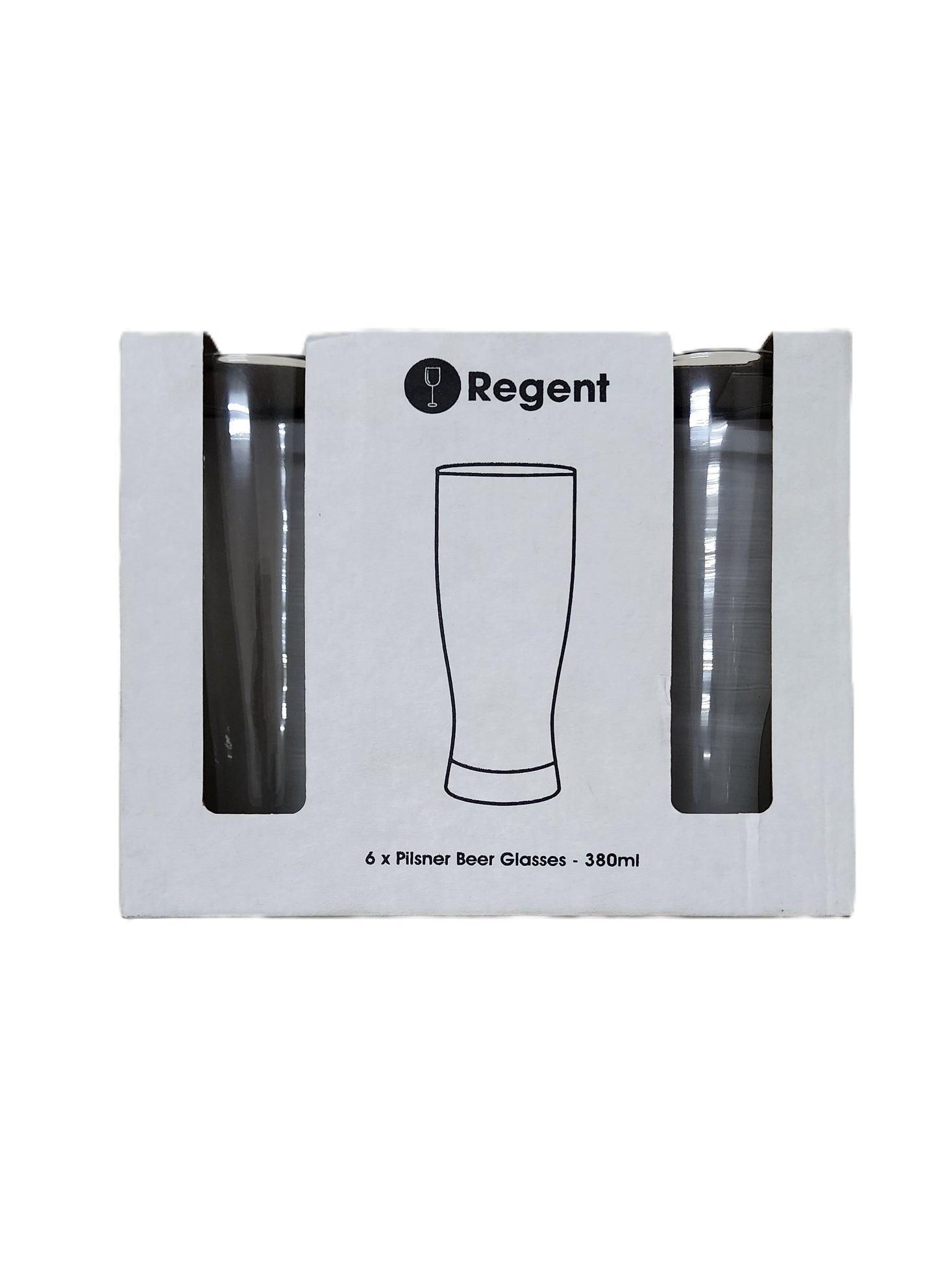 Regent Plisner Beer Glasses 6Pcs Set 380ml