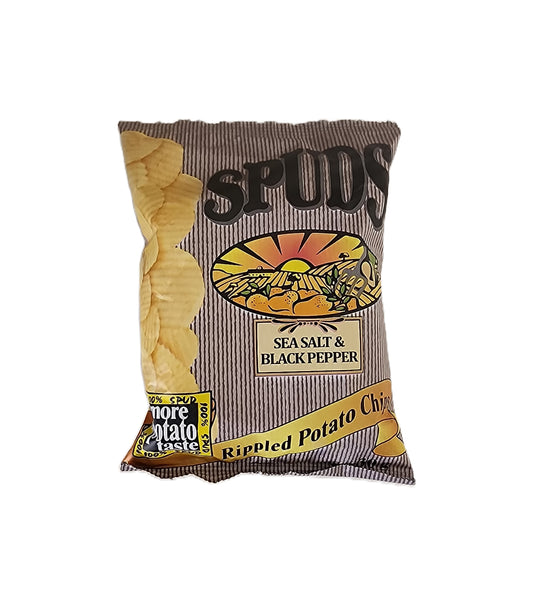 Spuds Sea Salt  & Black Pepper Rippled Potato Chips 30g