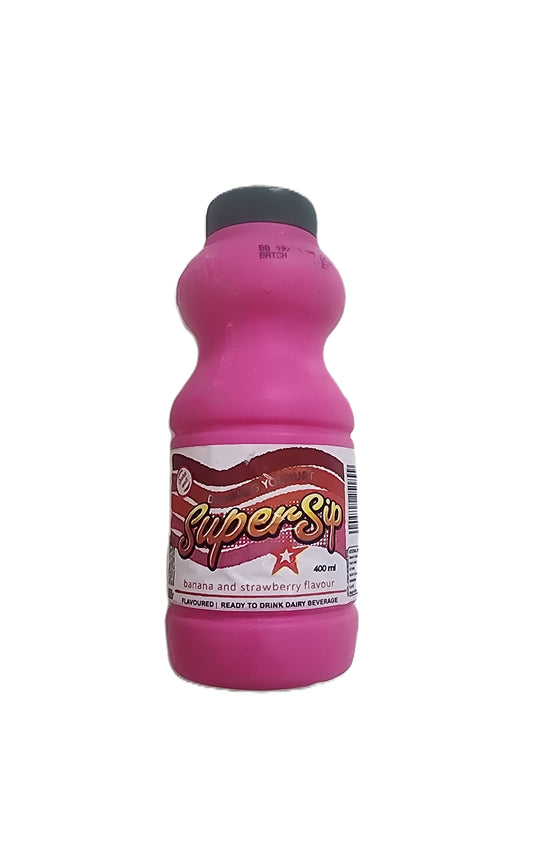 SuperSip Banana & Strawberry Fruit Flavoured Dairy Drink 400ml