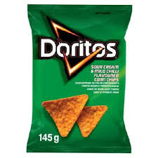 Doritos Sour Cream & Mild Chilli Flavoured Corn Chips 145g